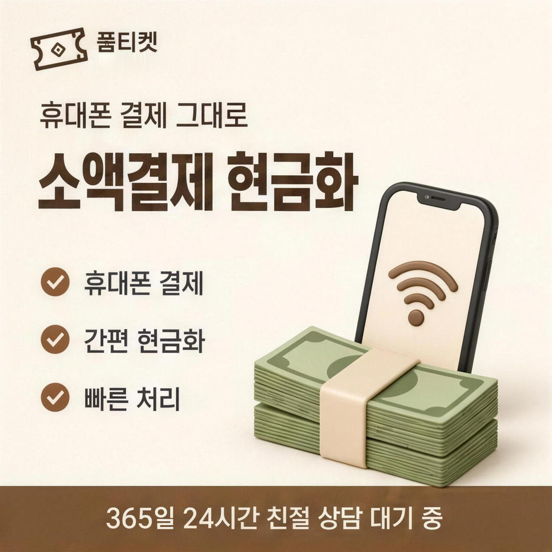 품티켓 다날결제현금화 가맹점 연결 경로 안내 배너 이미지